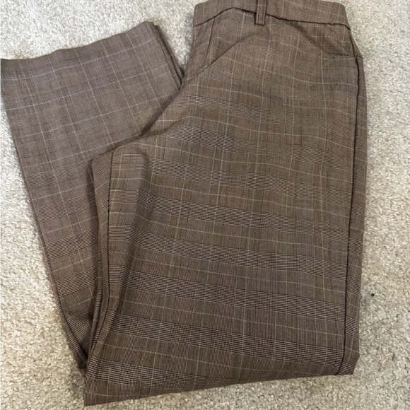 Gloria Vanderbilt Brown Dress Pants with Classic Plaid Pattern - Picture 1 of 3
